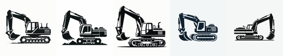 Vector of an excavator silhouette.