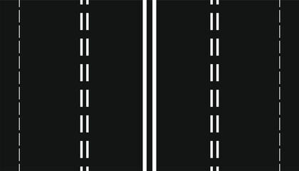 Obraz premium Road asphalt. empty highway road background. racing track. empty highway road with white dividing lines. top view. roadway pattern