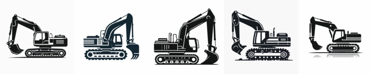 Vector of an excavator silhouette.
