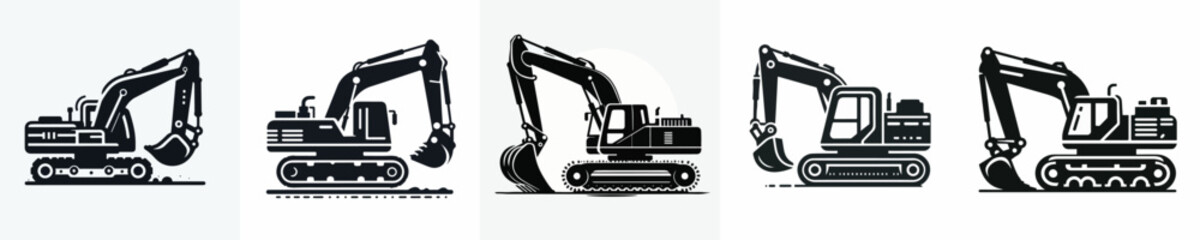 Vector of an excavator silhouette.