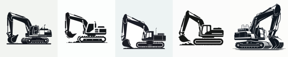Vector of an excavator silhouette.