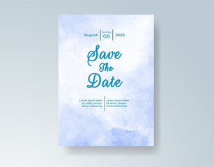 Wedding invitation with abstract splash watercolor