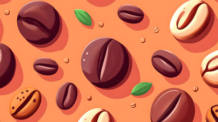 Fototapeta premium Roasted Coffee Beans: Aromatic & Rich