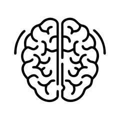 Human Brain Mind Icon – Intelligence and Neurology Symbol for Thinking, Mental Health, and Science