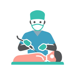 Surgeon Surgery Medical Icon – Healthcare Professional Symbol for Operation and Hospital Use