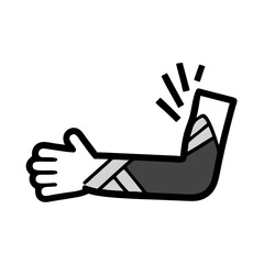 Arm Fracture Injury Icon – Broken Bone Symbol for Medical, Health, and Emergency Care