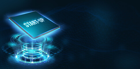 Business, Technology, Internet and network concept.  Start-up funding crowdfunding investment venture capital. Entrepreneurship. 3d illustration