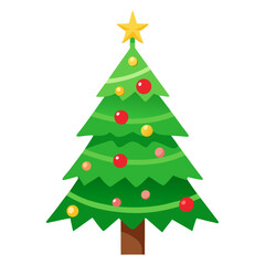 Christmas green tree illustration, christmas tree vector illustration, Tree vector art, christmas tree silhouette, Christmas vector icon, eps
