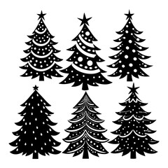 Christmas tree vector silhouette
