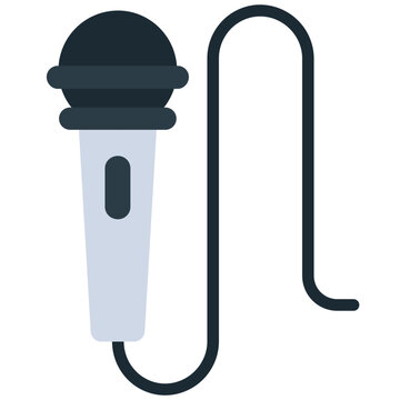 microphone with cable flat design clip art preview