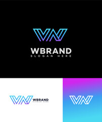 Modern Gradient W Letter Logo Design for Brand Identity