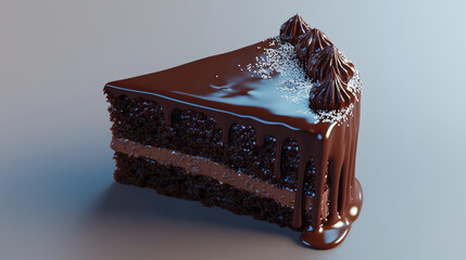 Chocolate Cake Slice- Glossy Ganache Dessert
