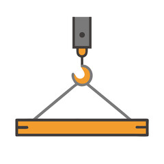 Heavy Hook Lifting Steel Beam Icon Design
