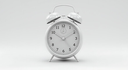 Monochrome Alarm Clock: A Simple Illustration of Timeless Design and Punctuality