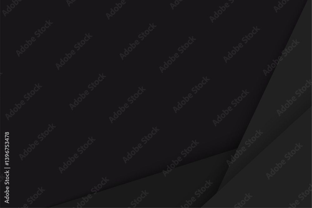 Poster black paper layer background. abstract with solid black paper cut layers.