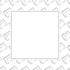 ruler frame. doodle ruler square frame. hand drawn ruler frame background. ruler background