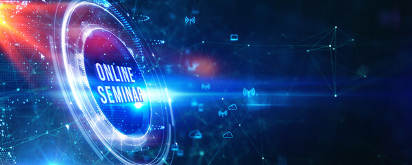 Business, Technology, Internet and network concept. Webinar e-learning. Training concept. 3d illustration