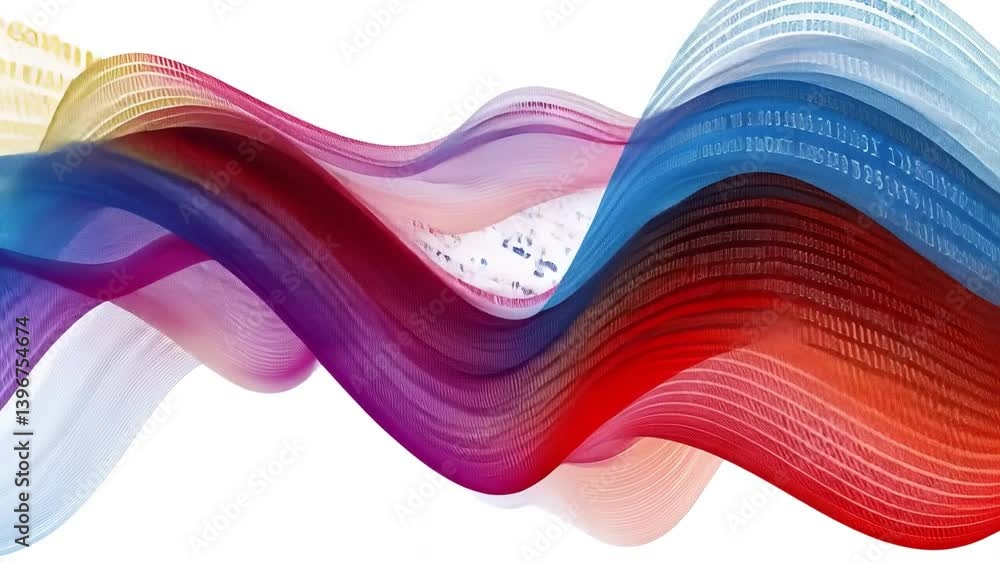 Poster abstract digital flow: a visually captivating abstract image showcasing flowing, colorful digital wa