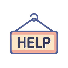 Help Sign on Hanger Icon Design