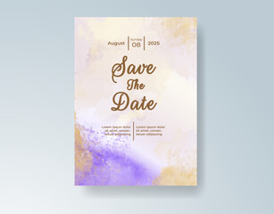 Watercolor wedding invitation card