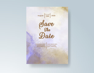 Watercolor wedding invitation card