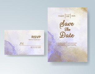 Watercolor wedding invitation card