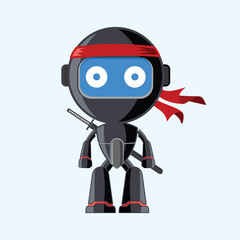 Robot Ninja Vector Illustration Graphic