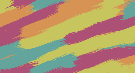Brush Stroke Art Illustration. This image features colorful, diagonal brush strokes in shades of yellow, orange, pink, and teal. Background art design.