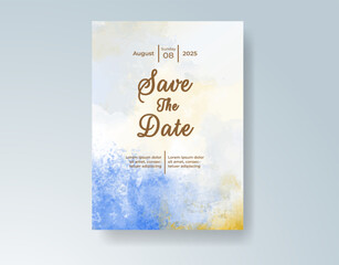 Watercolor wedding invitation card