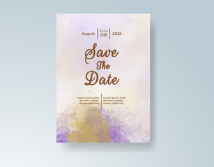 Watercolor wedding invitation card