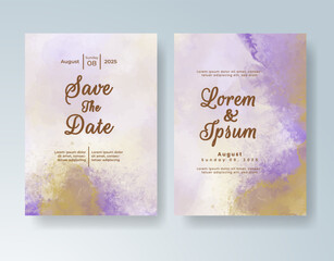 Watercolor wedding invitation card