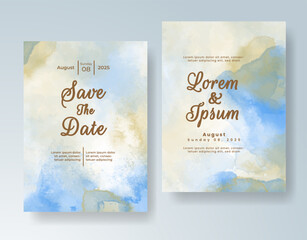 Watercolor wedding invitation card