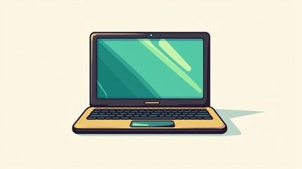 Cartoon Laptop on Light Background