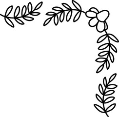 Floral Corner Frame Element