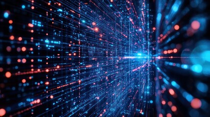 Naklejka premium Digital data stream tunnel