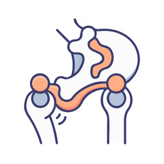 Hip Joint with Bone Connection Icon Design