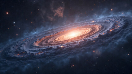 Fototapeta premium Stunning Outer Space Scene with Colorful Nebulae Bright Stars and Luminous Celestial Objects in Darkness