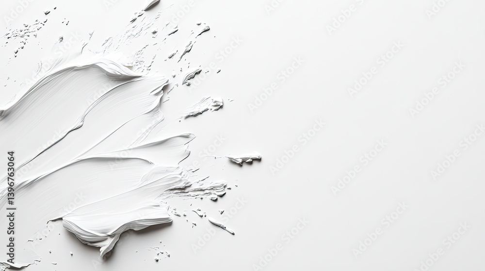 Poster artistic white paint splash on canvas studio setting abstract art minimalistic environment close-up 