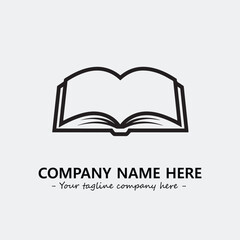 Book illustration black and white for logo company vector image
