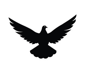 Dove silhouette  peace illustration vector design. 