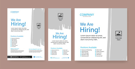 We are hiring job vacancy social media post banner design template with blue color. We are hiring job vacancy square web banner design.