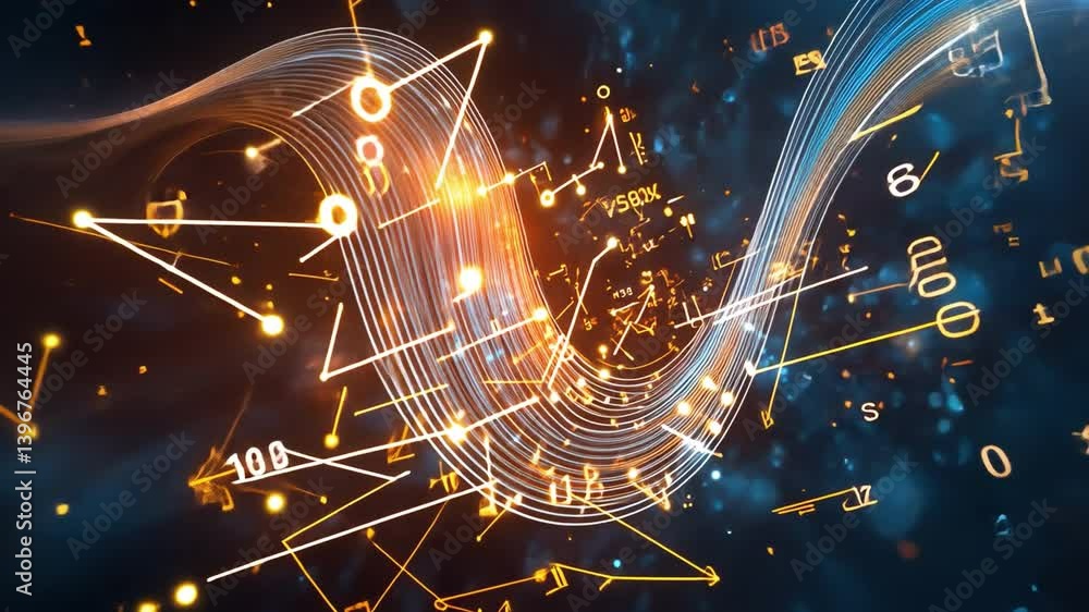 Poster digital stream of vision: a vibrant display of digital innovation, portraying a dynamic flow of data