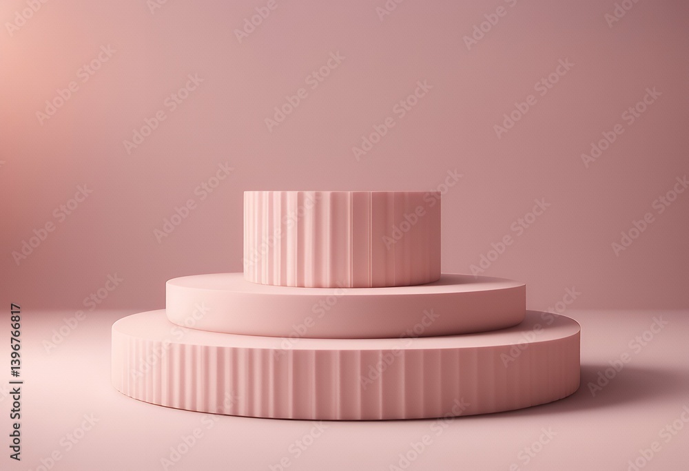 Poster podium background 3d cute pastel rendering color product platform geometry light shape presentation 