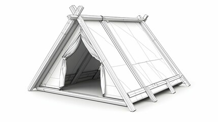 A sturdy, adaptable camping tent frame template offers clear assembly guidance for outdoor enthusiasts.