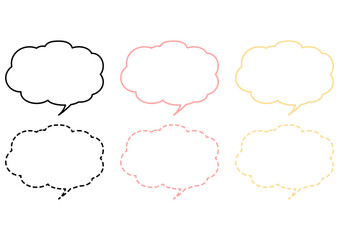 シンプルな雲型吹き出しセット