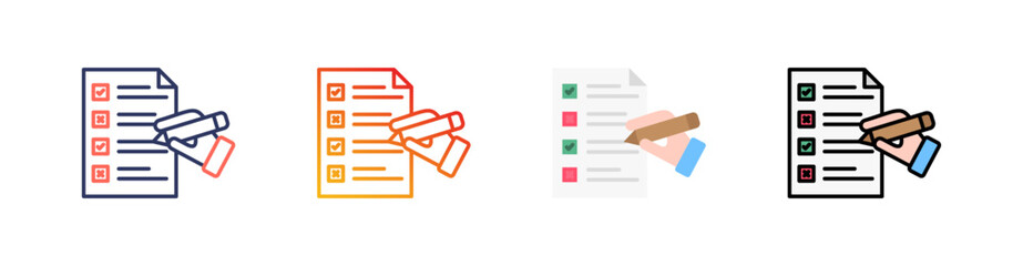 Exam Multi Style Icon Set Vector 