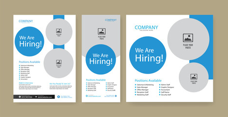 Fototapeta premium Creative We are hiring join to the team. Hiring recruitment vector creative design and social media post template Creative hiring poster. hiring social media post design.