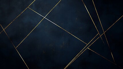 Abstract dark blue background with golden geometric lines creating a modern artistic design