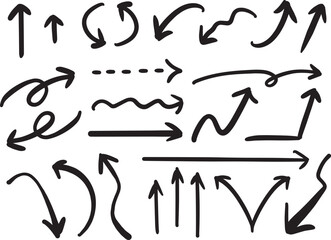 落書き風の色々な矢印のイラスト