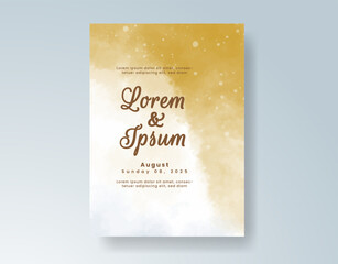 Wedding invitation with abstract watercolor background